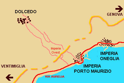 Mappa per raggiungere Dolcedo